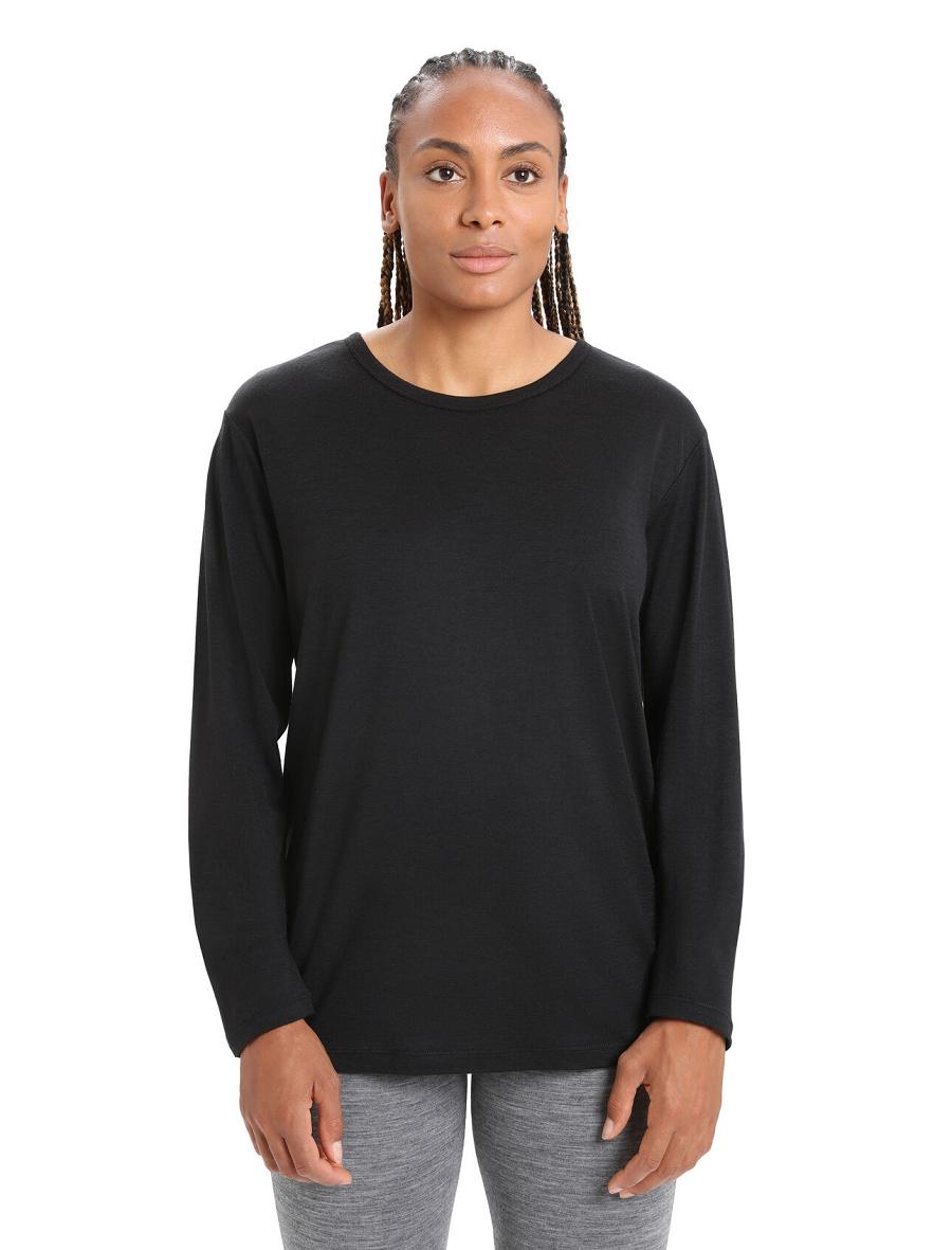 Long Sleeve Icebreaker Merino Granary T-Shirt Femme Noir | FR 1639GSOL